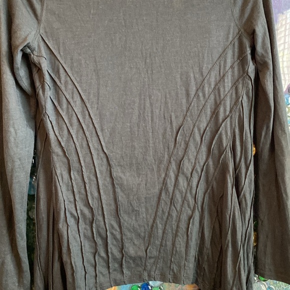 Tencel/wool drape front cardigan with seaming detail - Picture 5 of 9